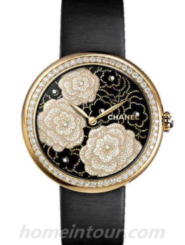 香奈儿H3823女表MADEMOISELLE PRIVé系列-黑色表带/表径37.5mm