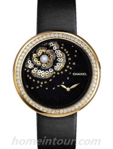 香奈儿H3822女表MADEMOISELLE PRIVé系列-黑色表带/表径37.5mm