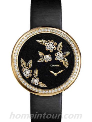 香奈儿H3821女表MADEMOISELLE PRIVé系列-黑色表带/表径37.5mm