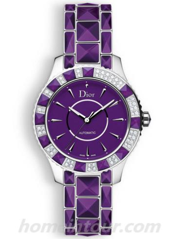 迪奥CD144515M001_0000女表DIOR CHRISTAL系列-紫色表带/表径38mm