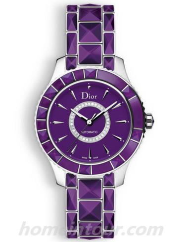 迪奥CD144512M001_0000女表DIOR CHRISTAL系列-紫色表带/表径38mm
