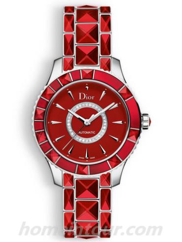 迪奥CD144511M001_0000女表DIOR CHRISTAL系列-红色表带/表径38mm