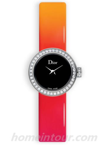 迪奥CD040110A016_0000女表LA D DE DIOR系列-黄色/橘黄色/粉红色/渐变表带/表径19mm
