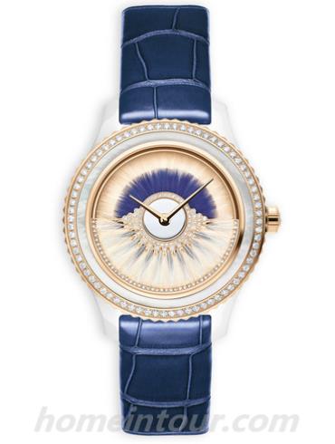 迪奥CD124BH5A001_0000女表DIOR VIII GRAND BAL系列-蓝色表带/表径38mm