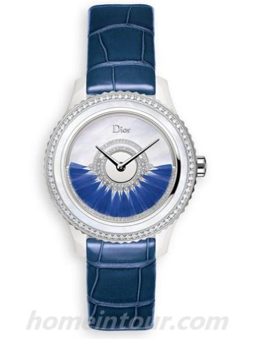 迪奥CD124BE4A001_0000女表DIOR VIII GRAND BAL系列-蓝色表带/表径38mm