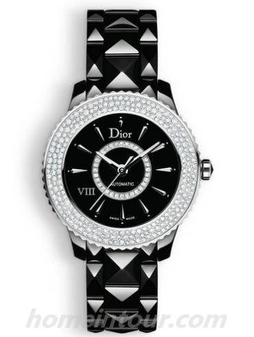 迪奥CD1235E1C001_0000女表DIOR VIII系列-黑色表带/表径33mm