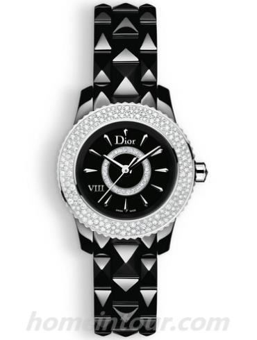 迪奥CD1221E5C001_0000女表DIOR VIII系列-黑色表带/表径28mm