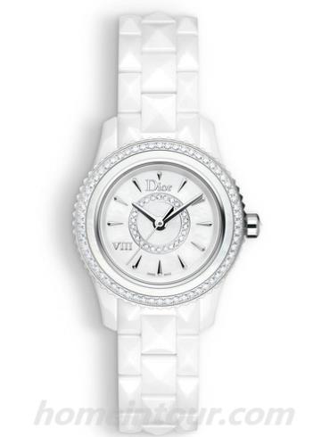 迪奥CD1221E6C001_0000女表DIOR VIII系列-白色表带/表径28mm