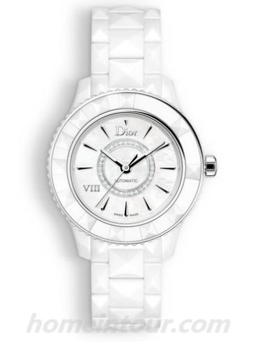 迪奥CD1235E3C002_0000女表DIOR VIII系列-白色表带/表径33mm