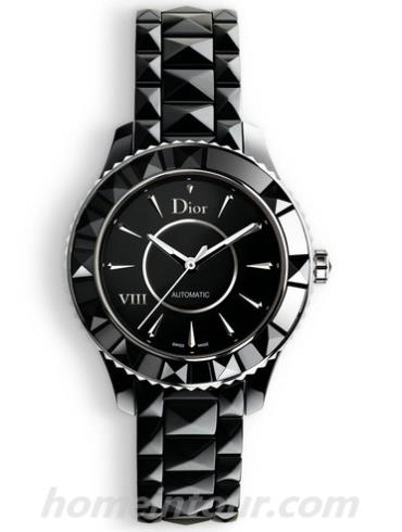 迪奥CD1245E0C001_0000女表DIOR VIII系列-黑色表带/表径38mm