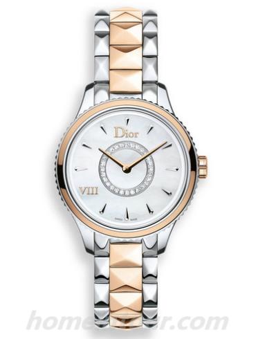 迪奥CD1511I0M001_0000女表DIOR VIII MONTAIGNE系列-间金色表带/表径25mm