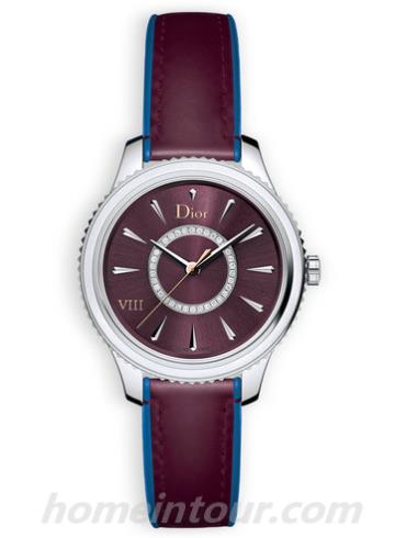 迪奥CD152110A002_0000女表DIOR VIII MONTAIGNE系列-酒红色表带/表径32mm