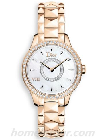 迪奥CD151170M001_0000女表DIOR VIII MONTAIGNE系列-金色表带/表径25mm