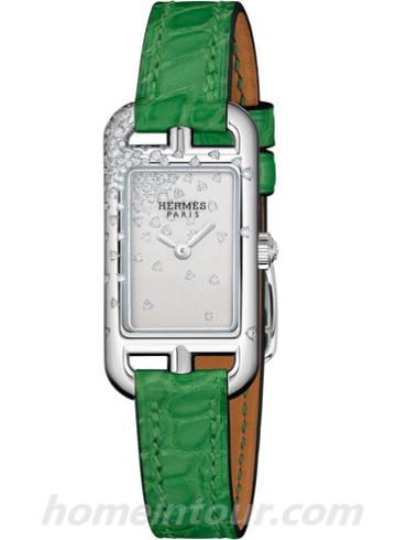 爱马仕Nantucket_Jete_de_diamants_vert女表Cape Cod系列-绿色表带/表径17*23mmmm