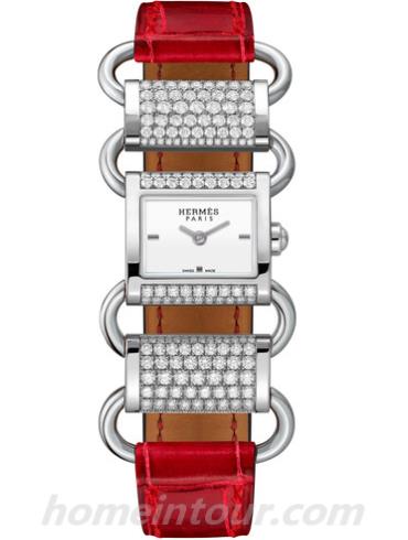 爱马仕045535WW00_LL1.292.130_ZZ951女表Cape Cod系列-黑色、蓝色、白金表带/表径17*16mmmm