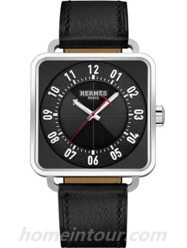 爱马仕Carre_H_Black女表Cape Cod系列-自然色或黑色Barénia 小牛皮表带/表径38*38mmmm