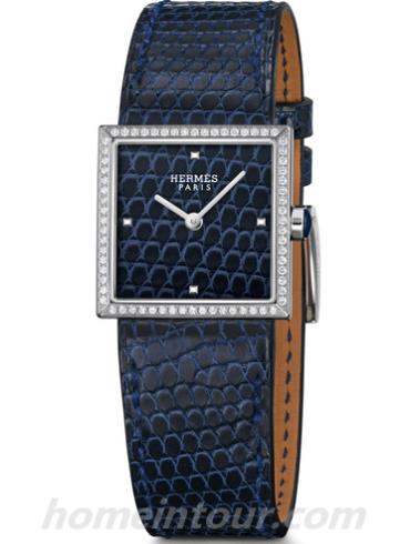 爱马仕Carre_Cuir女表Cape Cod系列-蓝色表带/表径&#8211;