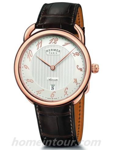 爱马仕041146ww00男表时间暂停系列-雪茄色表带/表径40mm