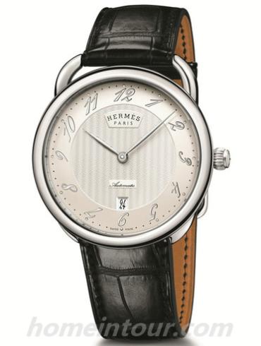 爱马仕041140ww00男表时间暂停系列-黑色表带/表径40mm