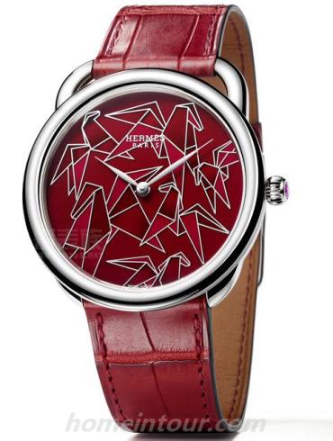 爱马仕039905WW00女表时间暂停系列-红色表带/表径41mm