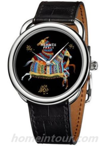 爱马仕040826WW00男表-黑色表带/表径41mm