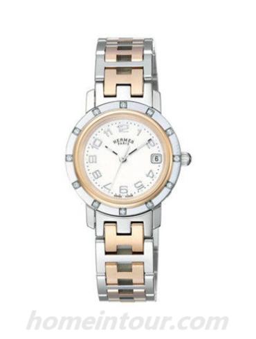 爱马仕CL4.222.212_3824女表PM系列-间金色表带/表径24mm