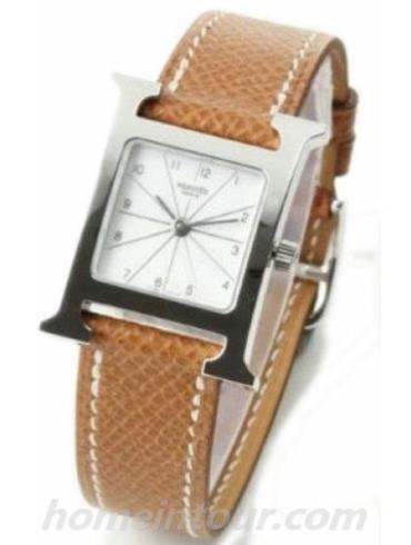 爱马仕HH1.210.132_UGO女表H Hour系列-棕色表带/表径30x21mm