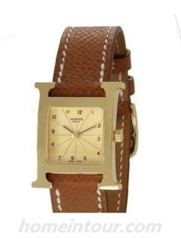 爱马仕HH1.201.460_UGO女表H Hour系列-棕色表带/表径30x21mm