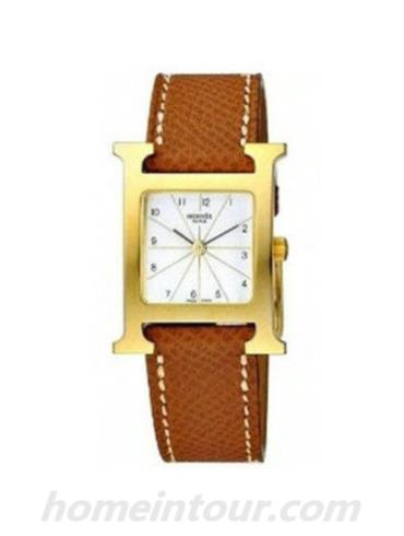 爱马仕HH1.201.130_VBA女表H Hour系列-棕色表带/表径30x21mm