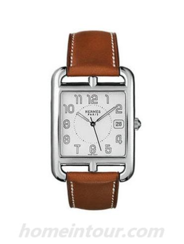 爱马仕026086WW00男表Cape Cod系列-棕色表带/表径—mm