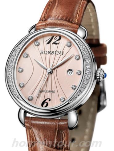 罗西尼SR5576W06C女表典美时尚系列-深棕色表带/表径33mm