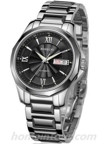 罗西尼5585W04C男表雅尊商务系列-银色表带/表径40.6mm