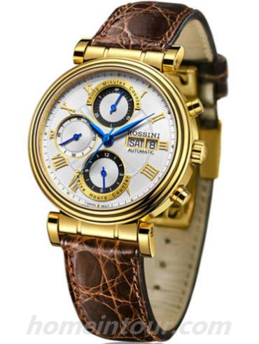 罗西尼5493G01A男表雅尊商务系列-棕色表带/表径41mm