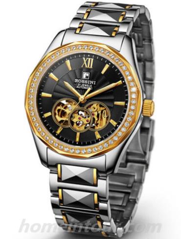 罗西尼5443T04F男表雅尊商务系列-间金色表带/表径40mm