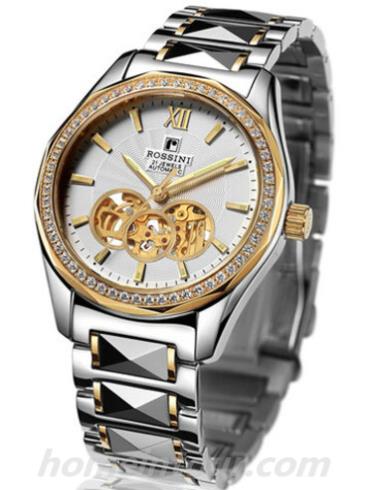 罗西尼5443T01D男表雅尊商务系列-间金色表带/表径40mm