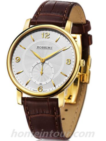 罗西尼SR6461G01C男表雅尊商务系列-棕色表带/表径38mm