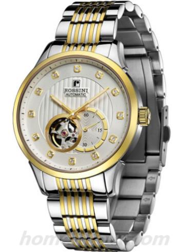 罗西尼6485T01A男表雅尊商务系列-间金色表带/表径41mm