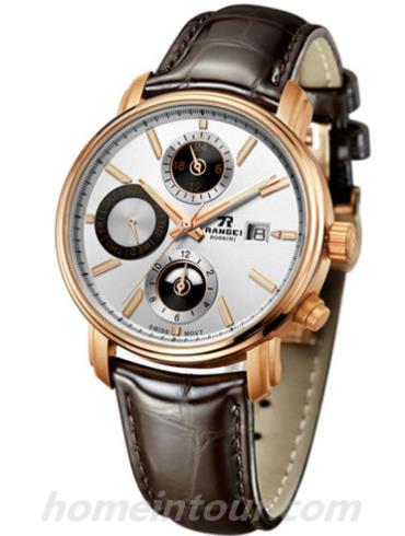 罗西尼YD5571G01B男表锐冠运动系列-棕色表带/表径41mm