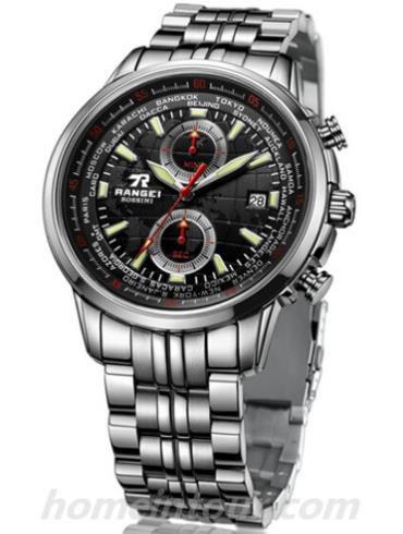 罗西尼YD5547W04B男表锐冠运动系列-银色表带/表径42mm