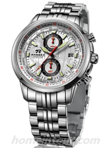 罗西尼YD5547W01A男表锐冠运动系列-银色表带/表径42mm