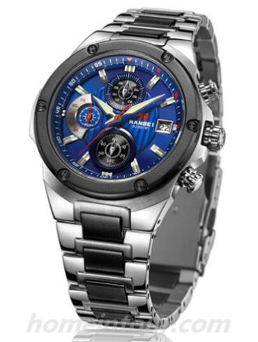 罗西尼YD5537T05B男表锐冠运动系列-银色/黑色表带/表径45mm