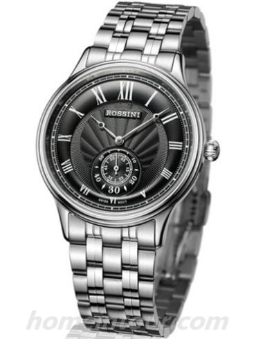 罗西尼SR5569W04B男表雅尊商务系列-银色表带/表径39mm