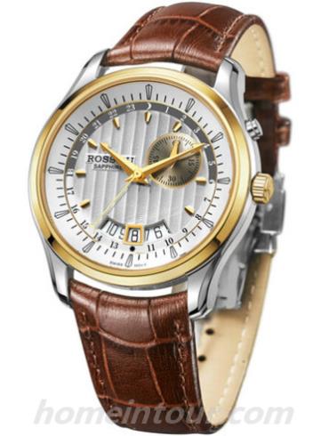 罗西尼SR5593T01C男表雅尊商务系列-棕色表带/表径43mm