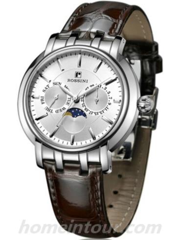罗西尼5567W01D男表雅尊商务系列-棕色表带/表径40mm