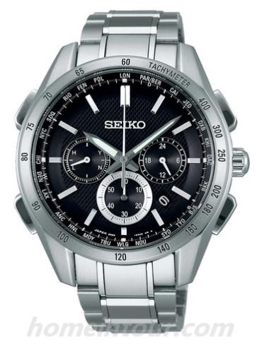 精工SAGA193男表Brightz系列-银色表带/表径50mm x 43.6mm x 11.3mm