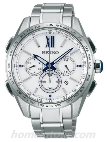 精工SAGA223男表Brightz系列-银色表带/表径50mm x43.6mm x 11.3mm