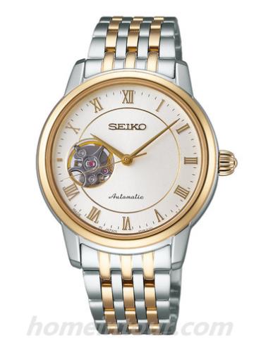 精工SRRY018女表Presage系列-间金色表带/表径40mm x 34.2mm x 11.1mm