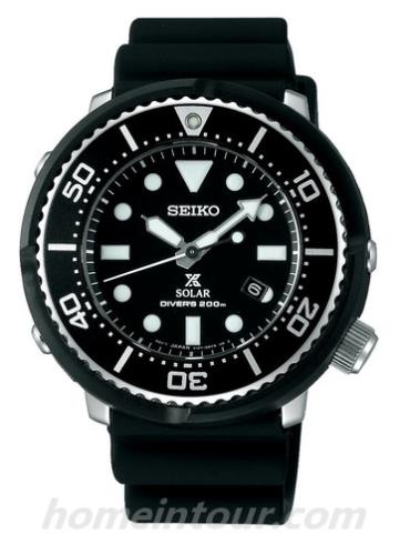 精工SBDN023男表Prospex-黑色表带/表径45.5mm x 45.9mm x 12.1mm