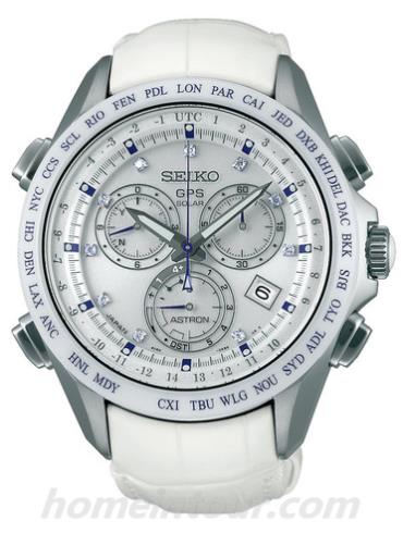 精工SBXB069男表Astron系列-白色表带/表径54.4mm x 44.6mm x 13.3mm