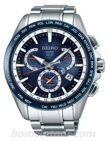 精工SBXB053男表Astron系列-银色表带/表径54.3mm x 45mm x 13.3mm